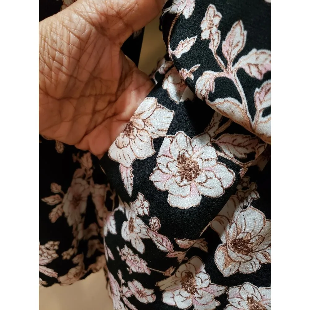 Gypsies & Moondust Floral Romper Women’s Medium Black Pink 100% Polyester - Image 9