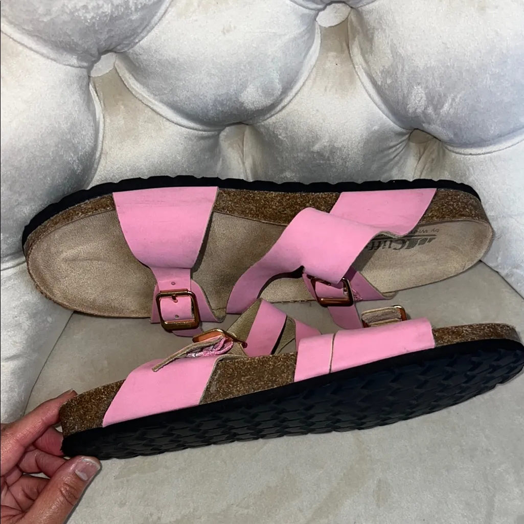 Cliffs by WHITE MOUNTAIN Pink Double Buckle Sandals‎ Size 9M - Image 7