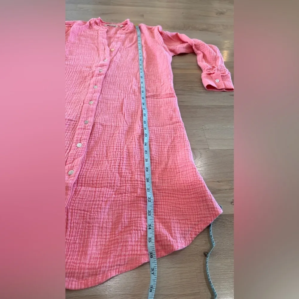 Soft Surroundings rococo gauzy cotton button down shirtdress size medium - Image 8