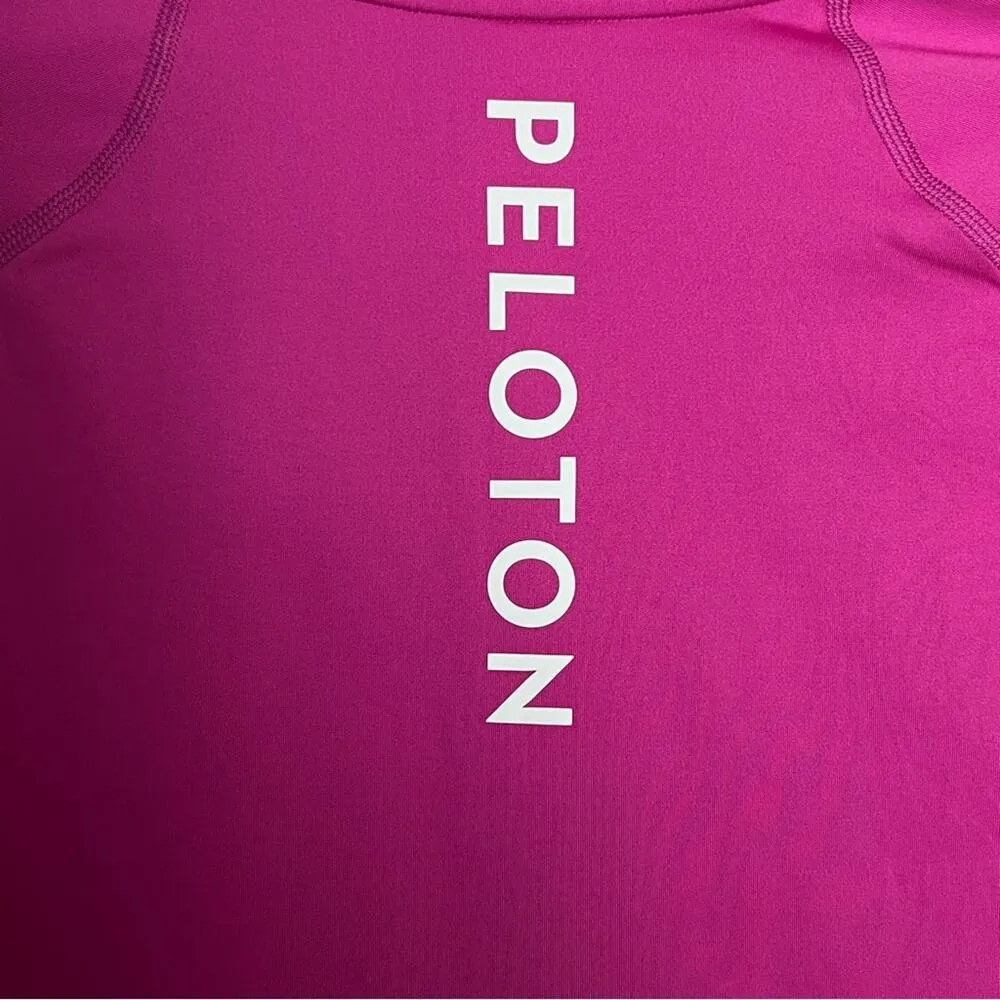 Peloton Women's Athletic Sporty  1/2 Zip Warm Up  Pink Logo  Long Sleeve Sz S - Image 2