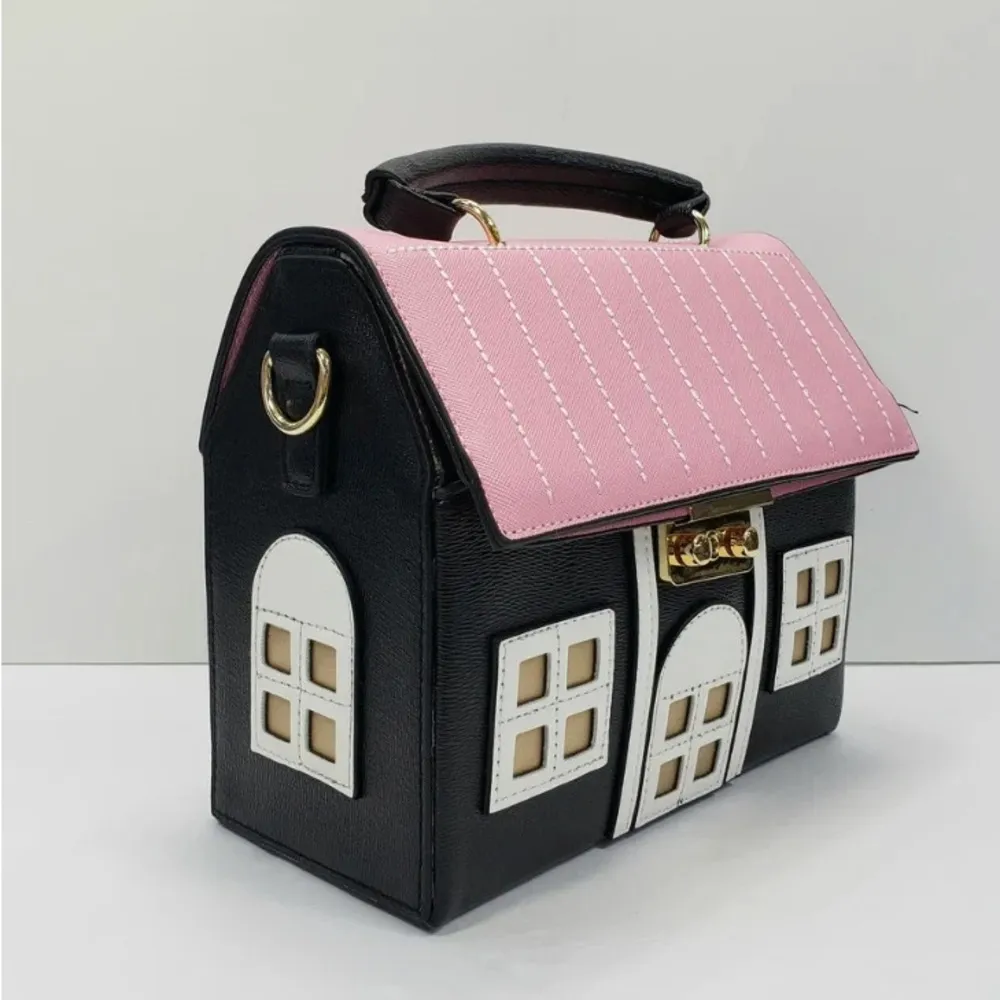 Novelty House Purse Crossbody Cottagecore Kawaii Dollhouse Custom Boho Strap Pink - Image 10