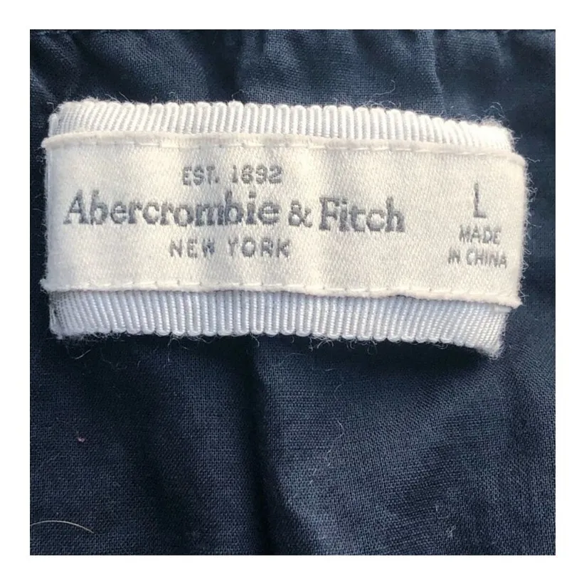 Abercrombie & Fitch Navy Crochet Ruffle Peplum Tank Jr Large Button Tie Waist - Image 5