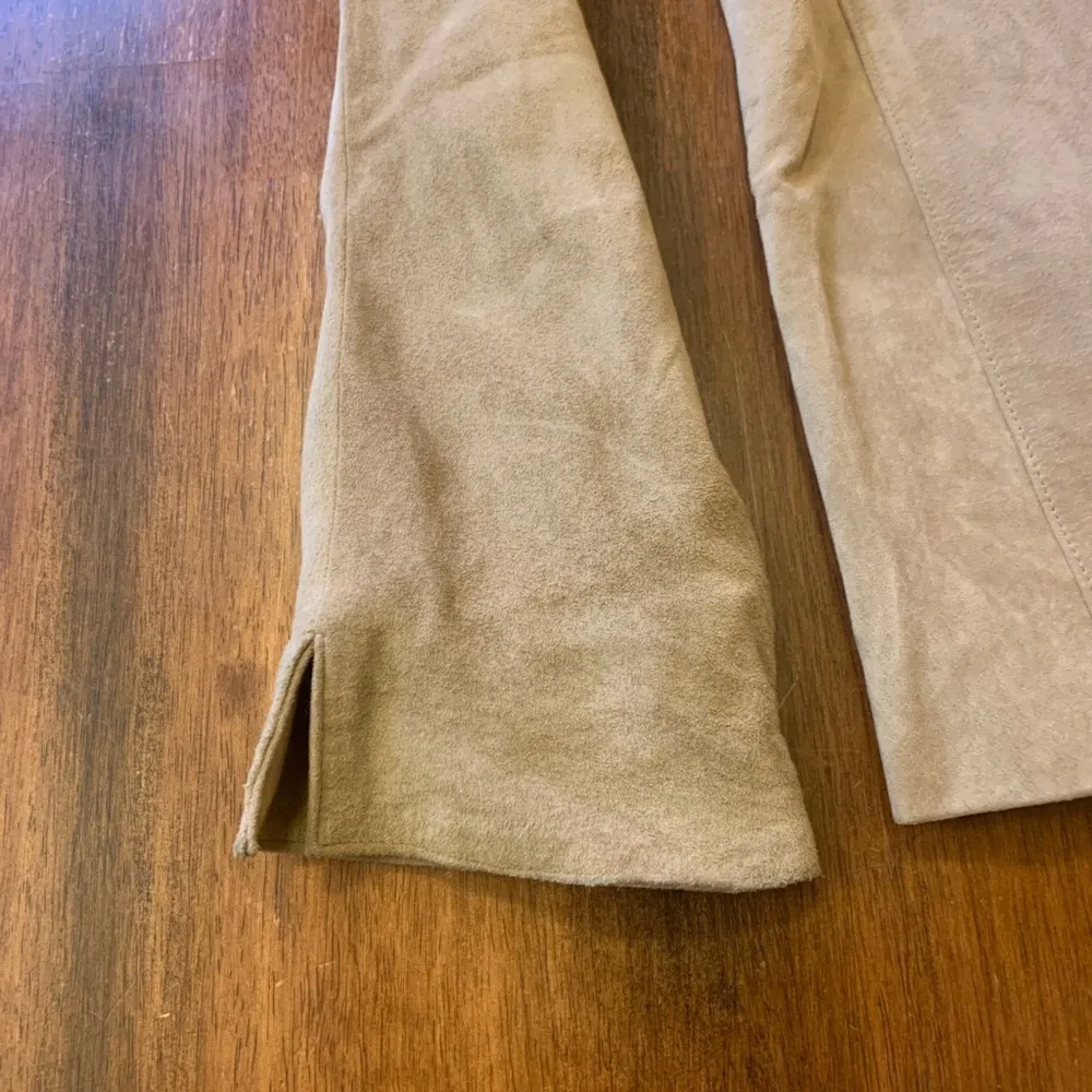 Lord & Taylor Suede Leather Jacket Large Tan 4 Button Slit Sleeve Lined - Image 5