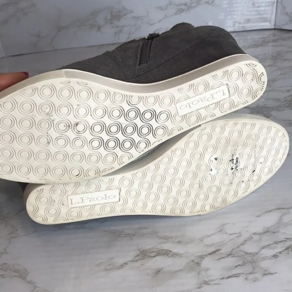 Linea Paolo ladies gray suede wedge ankle boots sneakers shoes size 9 - Image 8