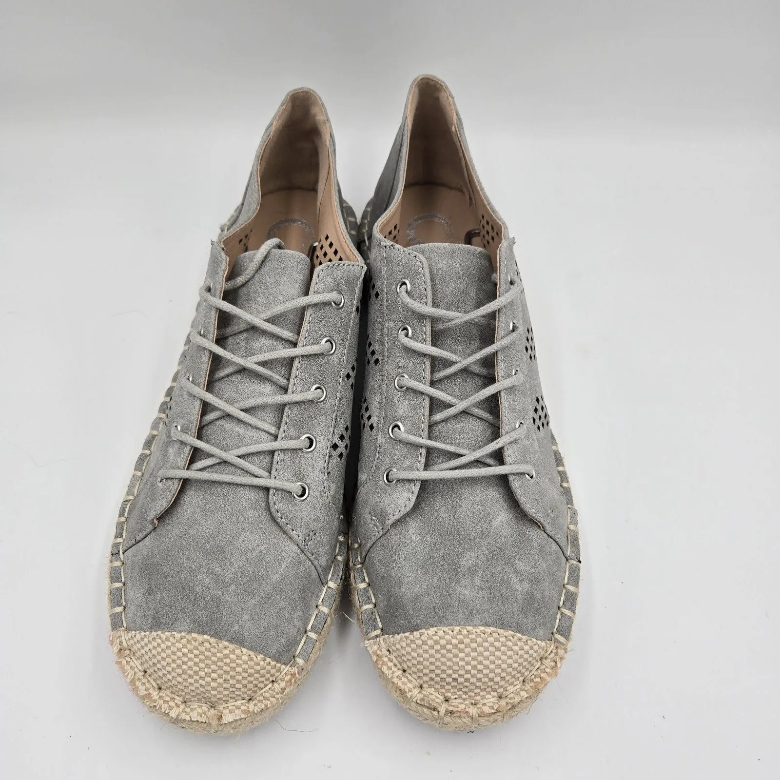 Journee Collection Women's Razili Espadrille Sneaker Gray Size 10 Faux Leather - Image 13