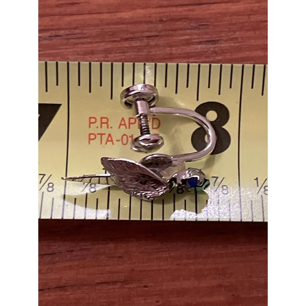 Star Art Vintage Sterling Silver Flower Brooch & Screw Back Earring Jewelry Set - Image 8