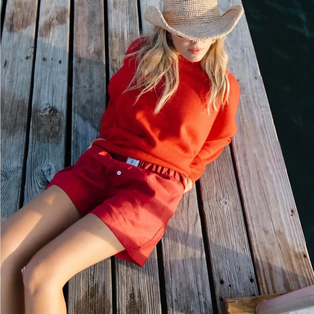 PARKE  Oversized Crewneck Cashmere Sweater Red NWT Valentine’s Day - Image 9