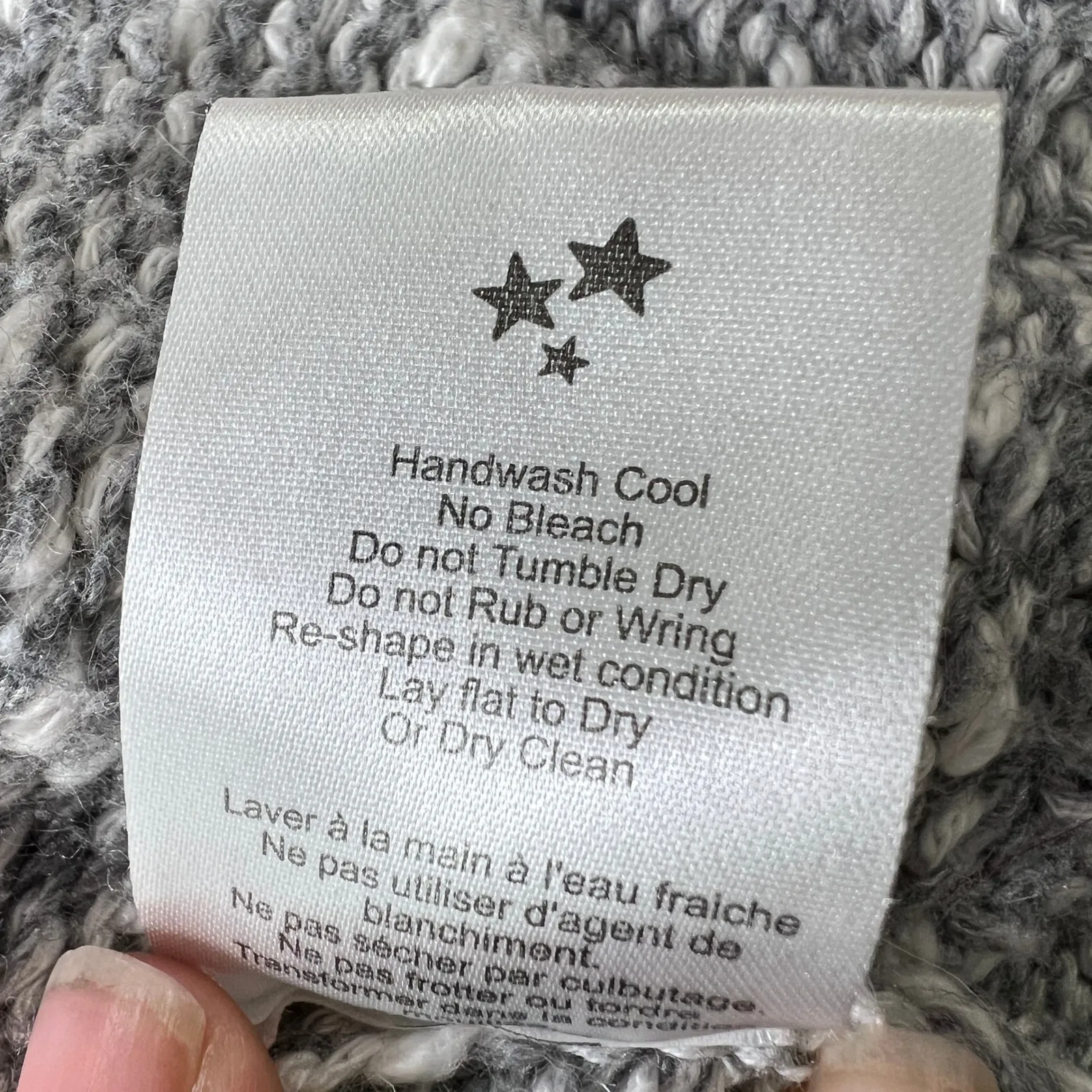 Talula Gray Marled Open Front Sweater Angora Wool Cashmere Blend Cozy Cardigan - Image 5