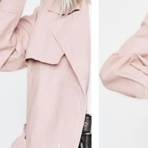 Faux Leather ‎ Moto Jacket Pink - Image 6