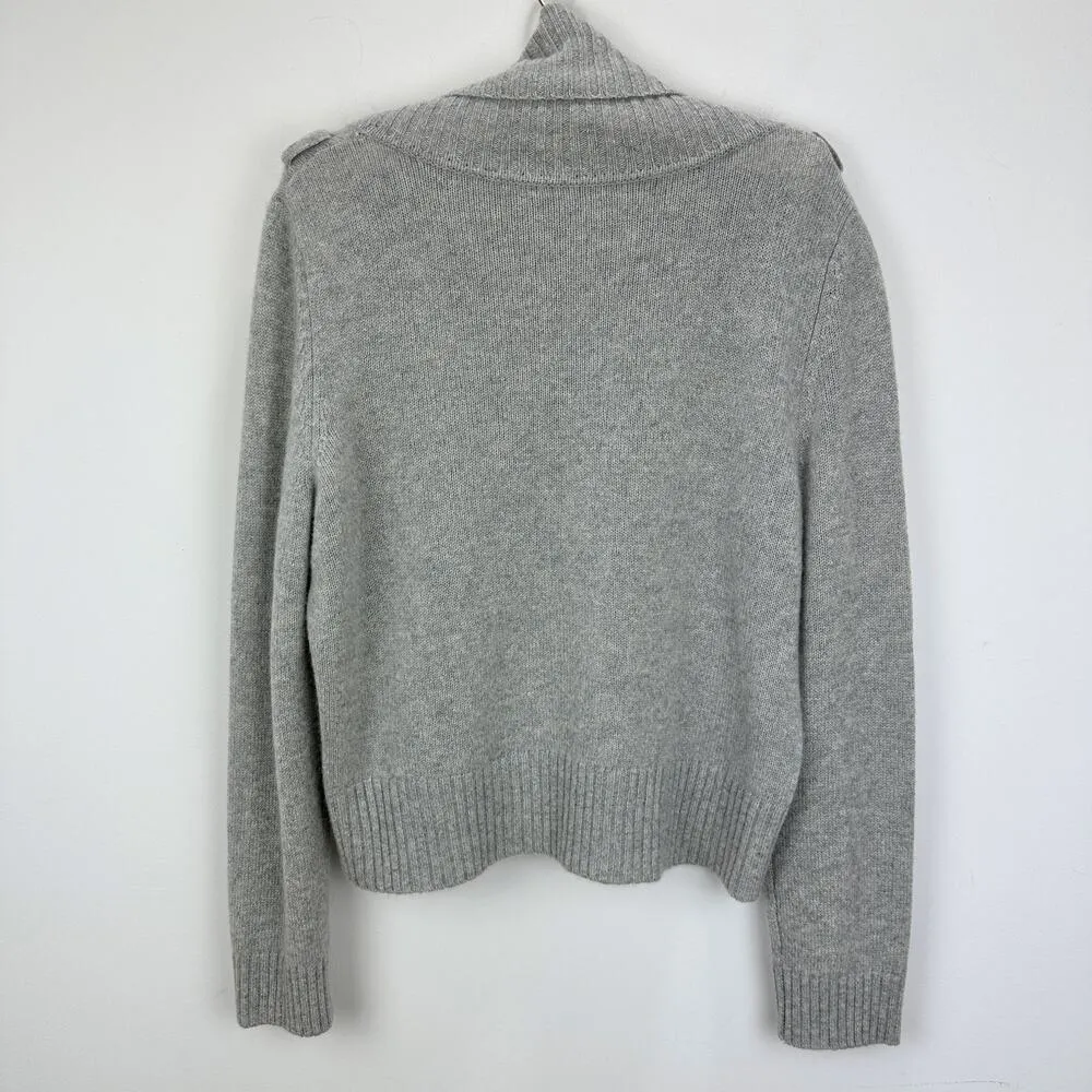Antonio Melani Cashmere Cowl Neck Sweater Gray Minimalist Long Sleeve Large - Image 8