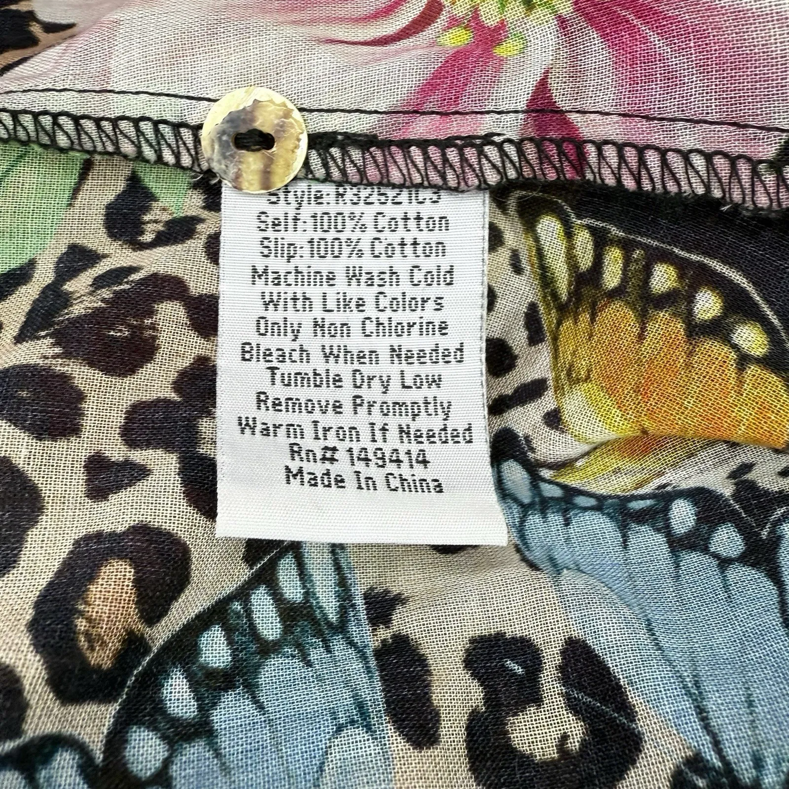 NWOT Johnny Was Sandra Seaside Dress‎ M Floral Butterfly Leopard Boho Pockets - Image 14