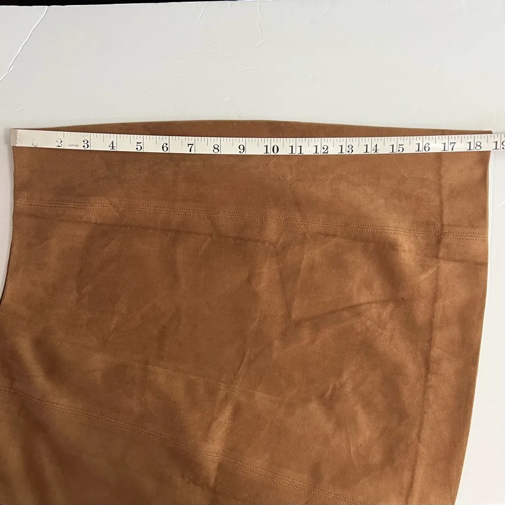 Babaton Aritzia Dark Camel Brown Faux Suede Mini Skirt Size 6 - Image 11
