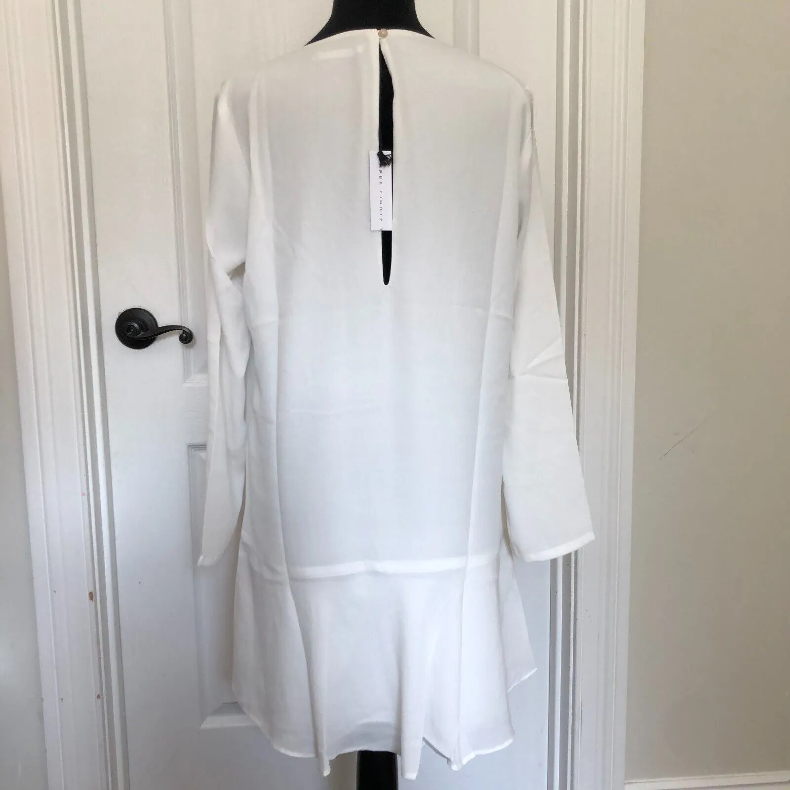 Three Eighty Two Womens Dress M Ivory Piper Long Sleeve Back Keyhole NWT - Image 2