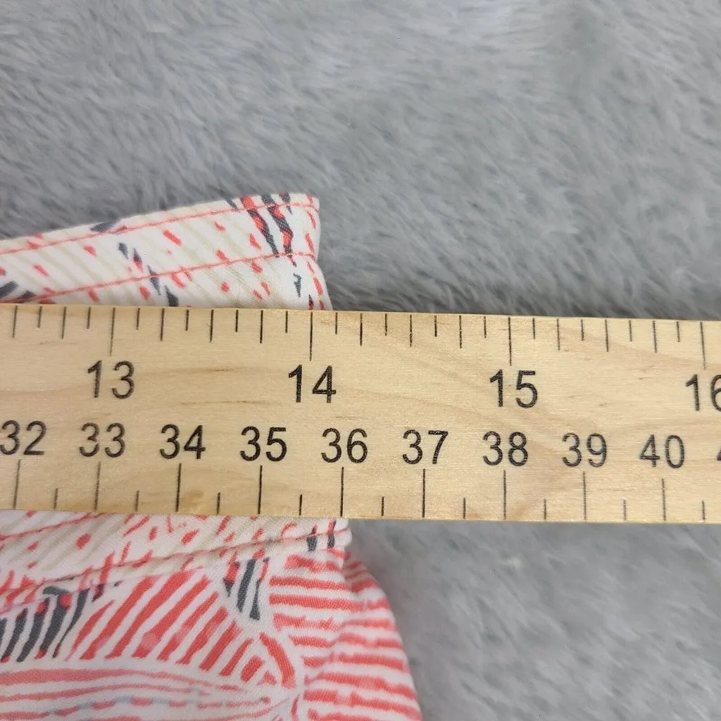 Columbia PFG Tropical Print Shorts Women's Size Small Orange and‎ White - Image 7