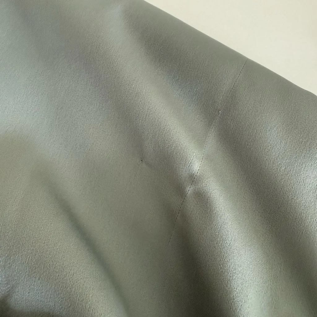 Elegant Off-Shoulder Sage Green Asymmetrical Tulip Midi Dress - Image 9