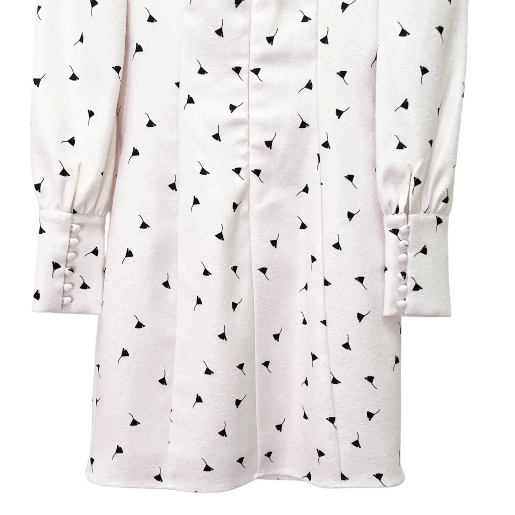 Mestiza New York Katrina Mini Dress Pale Pink Black Print Puff Sleeve Size 0 - Image 8