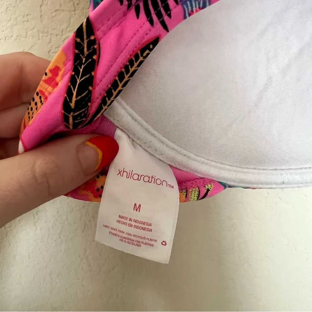 Xhilaration Neon Pink Tropical Floral Bikini Set - Image 8