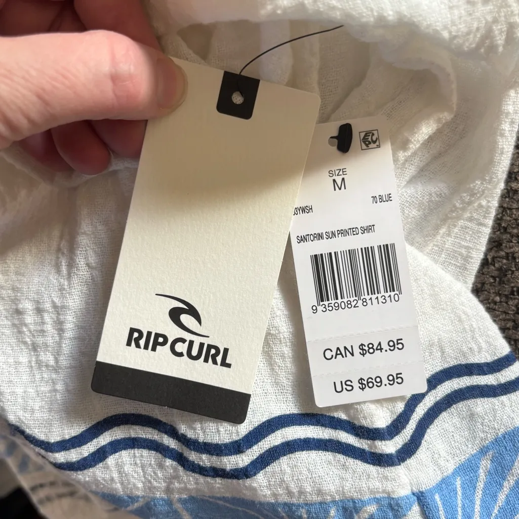 NWT Rip Curl Santorini Sun Printed Shirt sz M - Image 5