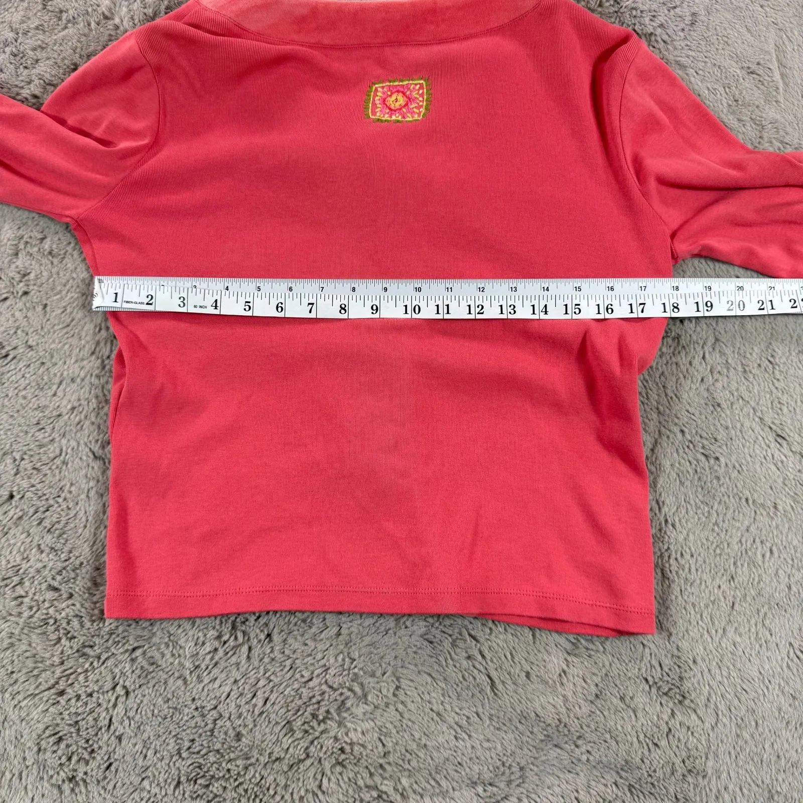 J.Jill Women's Embroidered Velour Cardigan Button Front Pink Small‎ Y2K - Image 4