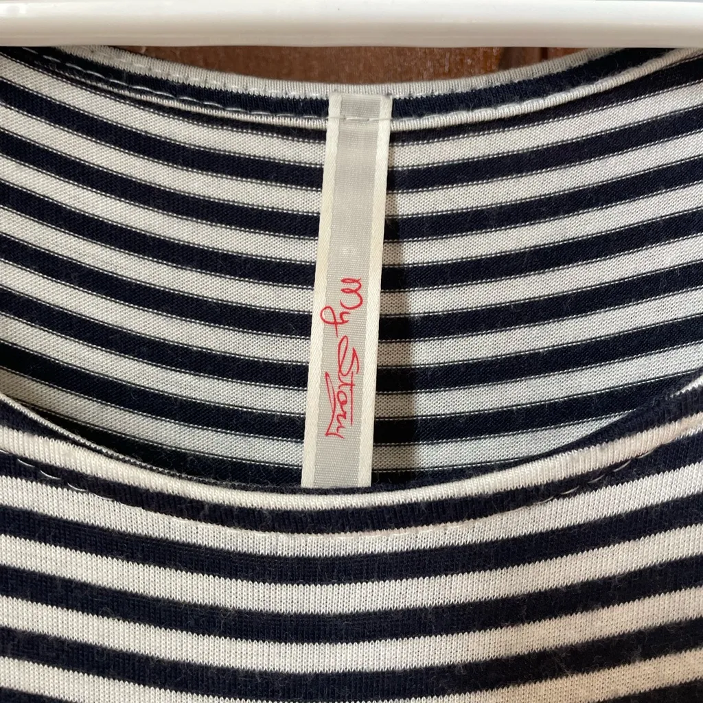 My Story women's small sleeveless striped / floral dress - Image 4