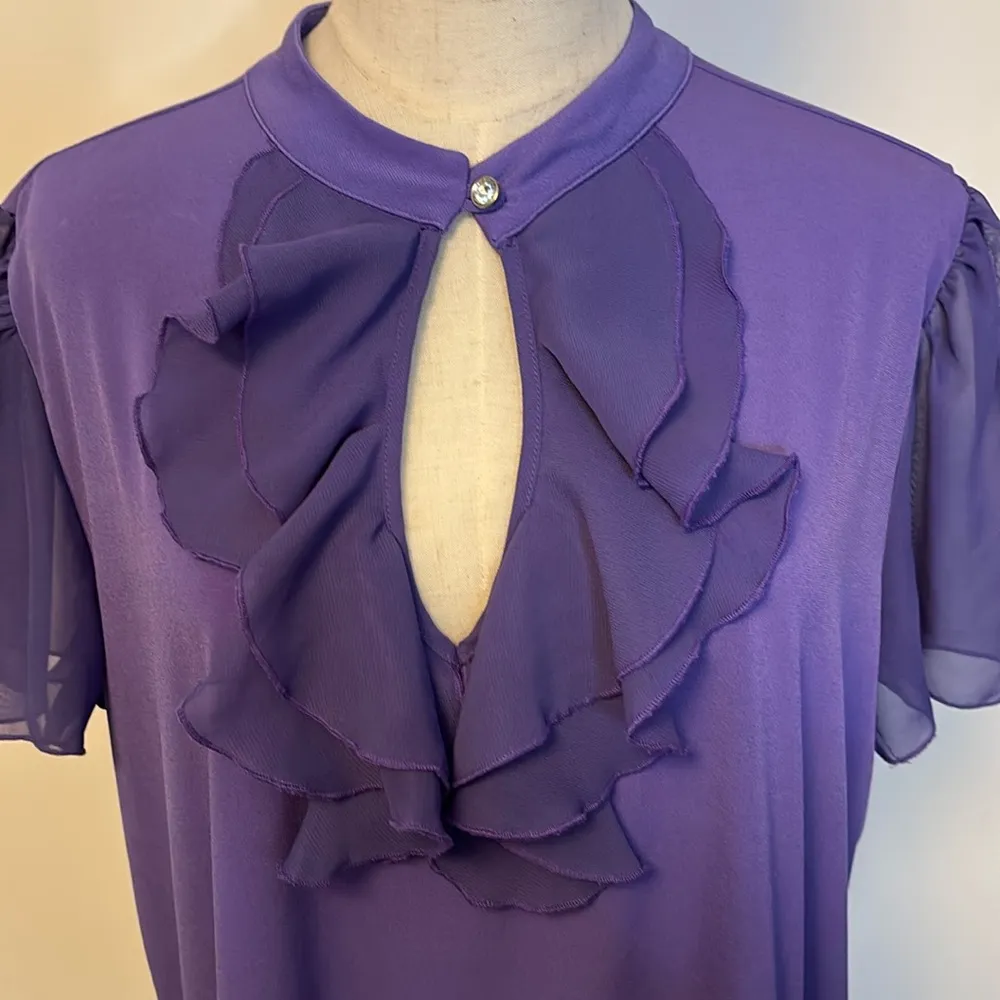 Lane Bryant purple frilly top size 18/20 - Image 3