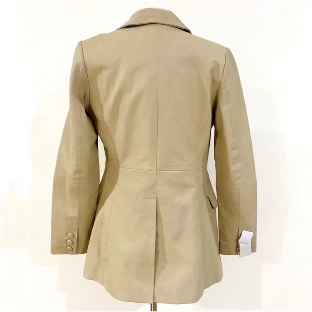 Bod & Christensen cream leather blazer NWT Tan - Image 5