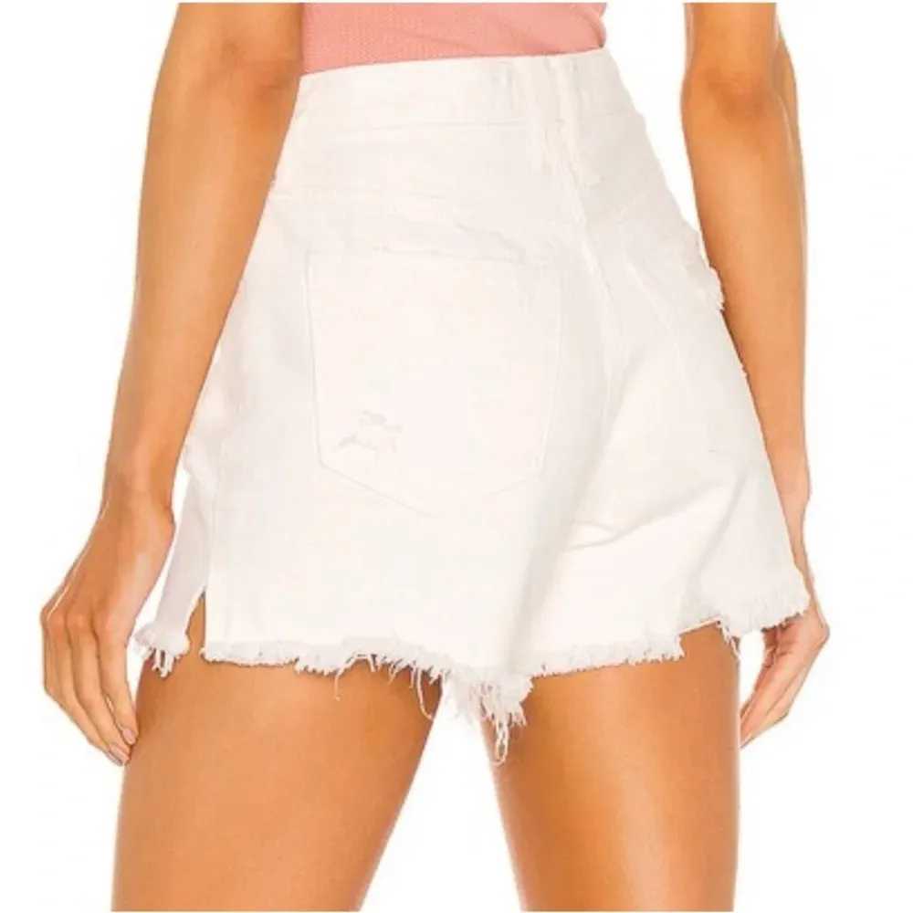 Free People Makai Cutoff Short White Denim Distressed Size 24 NWT - Image 3