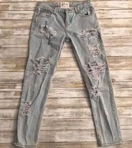 Awesome Baggies Boyfriend Distressed Mom Ribbed Jeans - Image 4