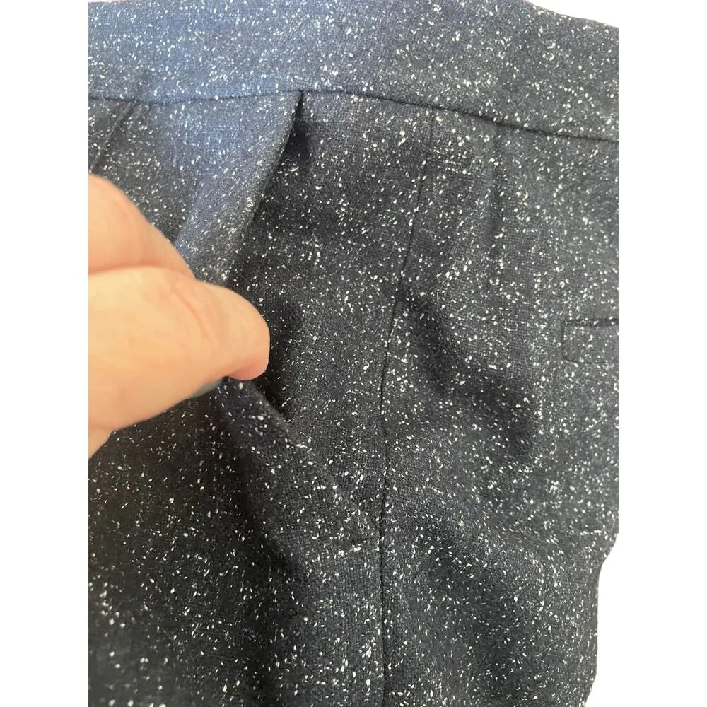 Club Monaco Pants Women 0 Navy Skinny Leg White Speckle Zipper Ankle Band Y2K - Image 9