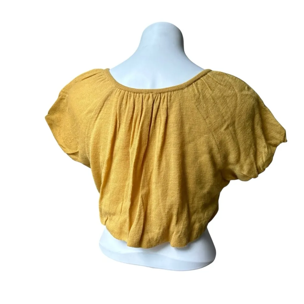 Anthropologie Moth Wool Cropped Cardigan Sweater, Sz M Yellow Size M - Image 7