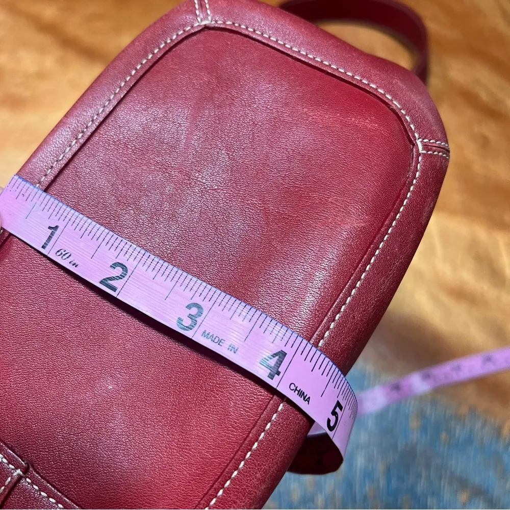 Vintage Coach legacy Soho Red Leather Shoulder Bucket Bag 9186 khaki monogram - Image 11