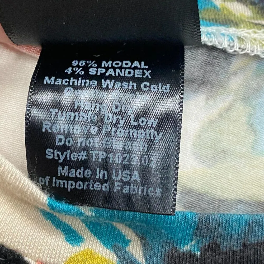 Agnes & Dora Women's Med Floral Relaxed Ruffle Tee Crew Neck Short Sleeve Top - Image 5