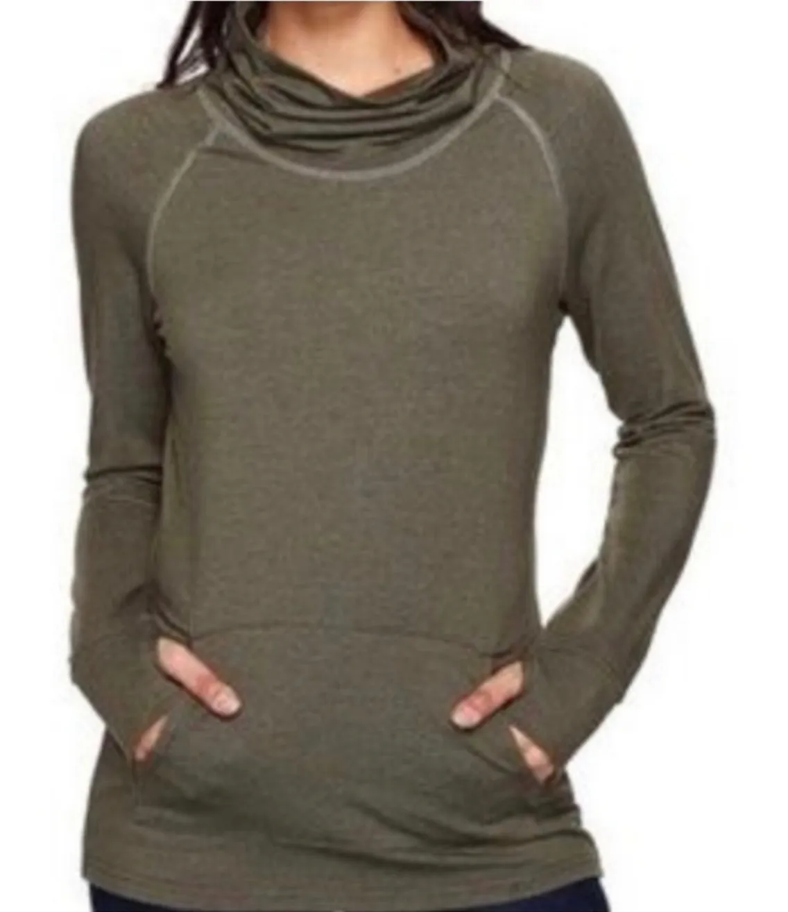 Kuhl Alea Long Sleeve Cowl Neck Pullover Olive Green XL Outdoor Active Layers - Image 1