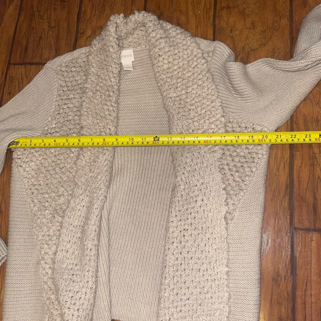 Chico's Textured Cream Cardigan size 2 aka medium woman’s sweater top - Image 5