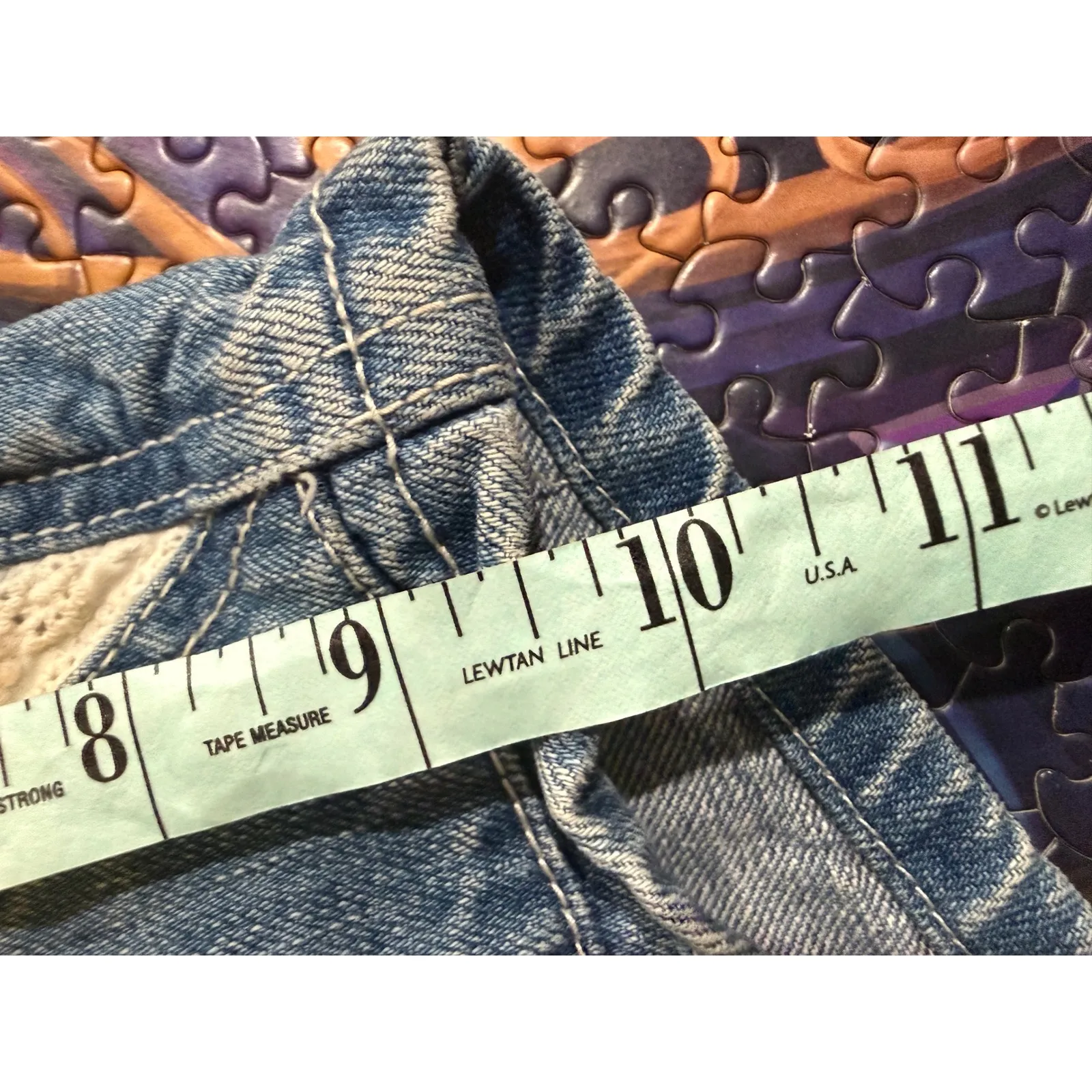 Free People Womens Denim Cutoff Shorts Size 25 White Trim Festival Boho - Image 6