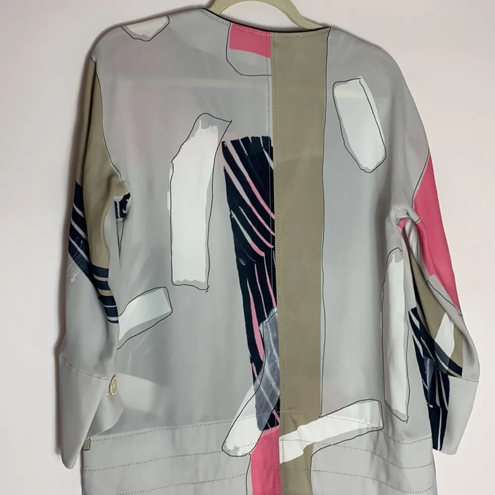 Piazza Sempione abstract gray pullover top size 6 - Image 5