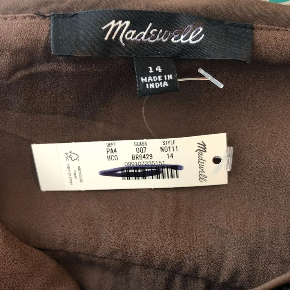 Madewell Womens Sequin Slip Mini Dress Hot Cocoa Brown 14 - Image 5