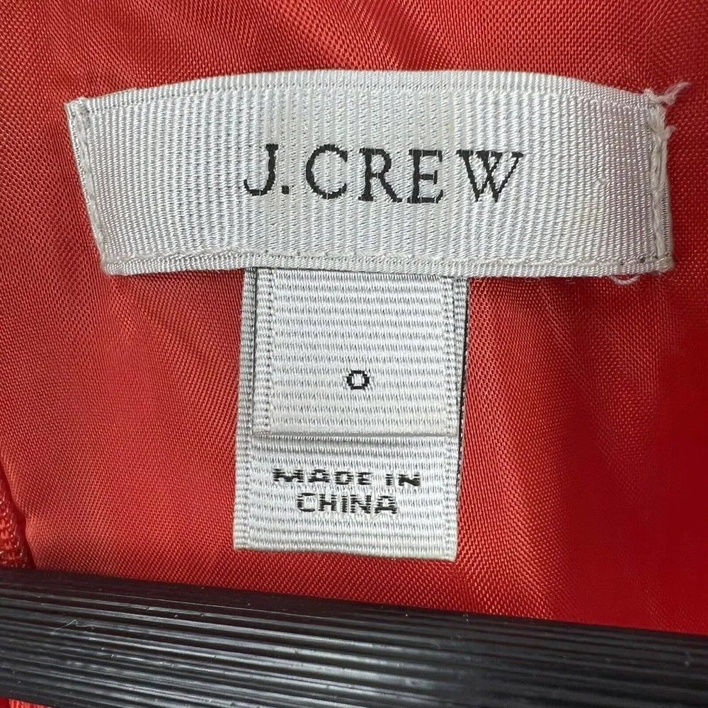 J. Crew Wool Blend Sleeveless A-Line Allie Dress Pleated Pockets Poppy Red Sz 0 - Image 4