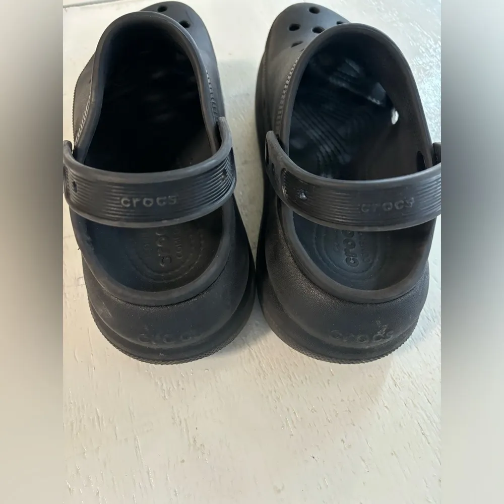 Crocs Classic Crush Clog Black Slip On Platform Shoes Unisex Men’s 7 Women’s 9 - Image 5