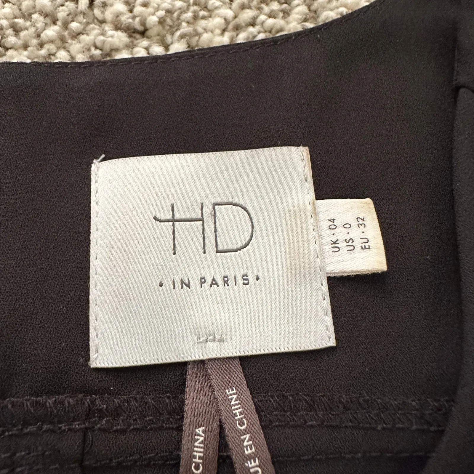 HD in Paris Anthropologie black laser cut long sleeve top size 0 - Image 7