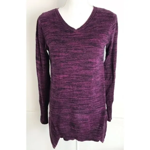 LOGO Lori Goldstein • Purple Marled Pocket Sweater - Image 12