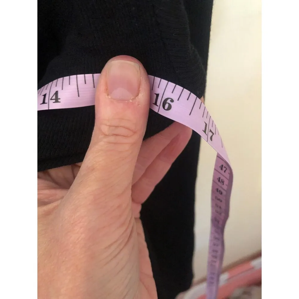 Veronica Beard EUC Women's Black Ruched Mock Neck Knit Dress M - Image 6