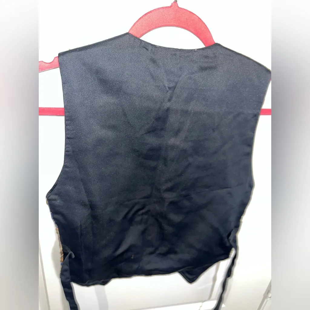 Nouveau Monde VTG 1990's Beaded Sequined Vest Petite Small Victorian GreatGatsby Blue Size undefined - Image 2