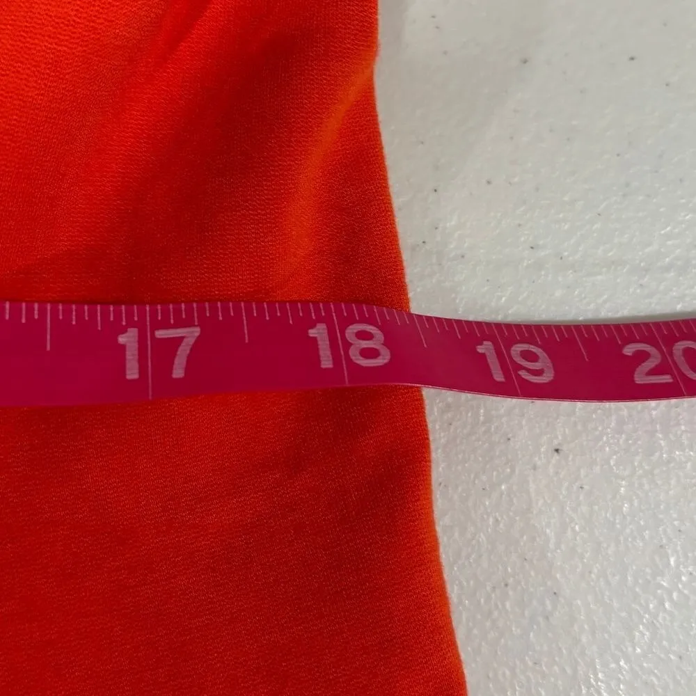 Lands' End Dress Womens 14 Orange V Neck Stretch Sheath Fitted Career Casual‎ - Image 7