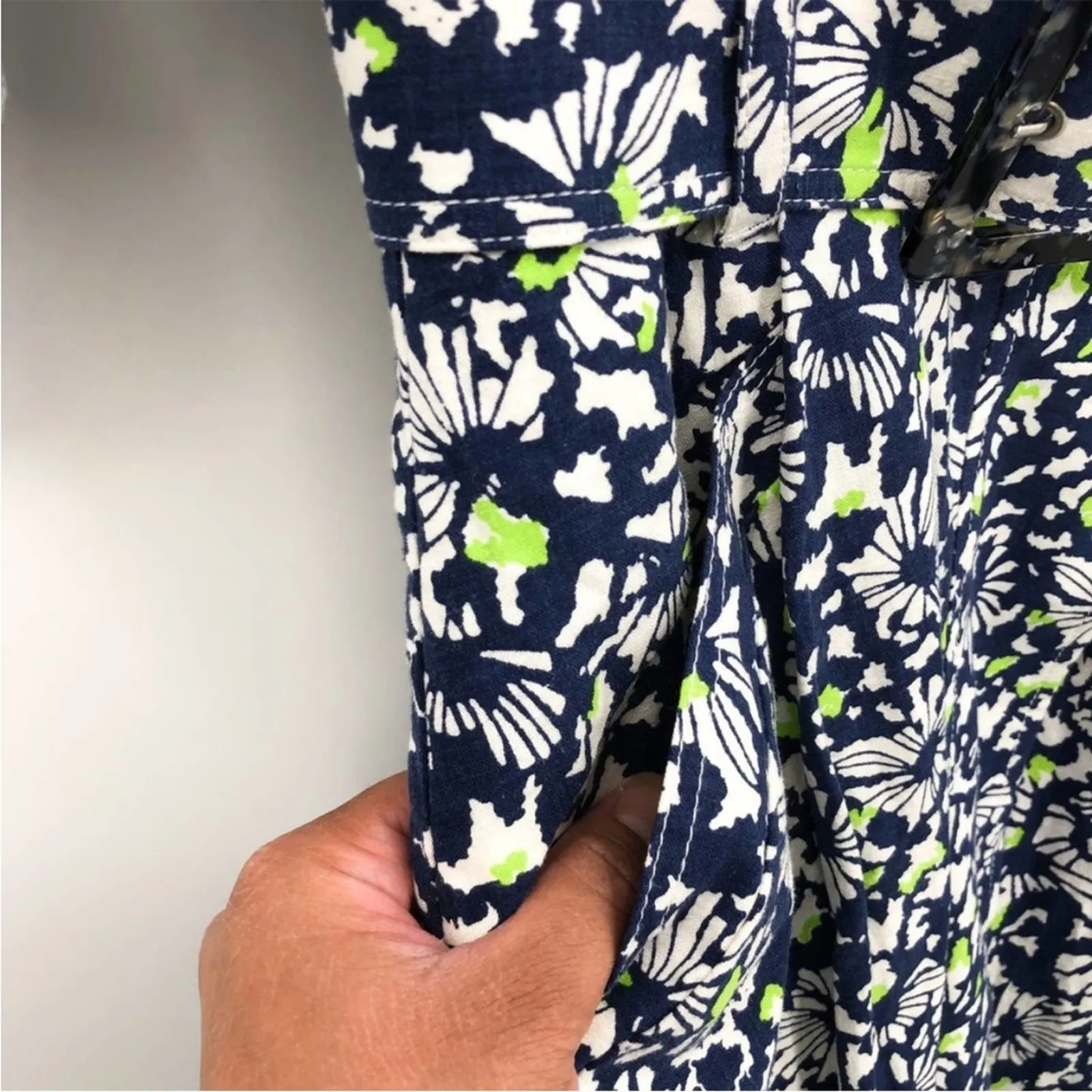 Tanya Taylor Coral Blue Navy Floral Confetti Linen Blend Mini Dress NEW Size 2 - Image 4