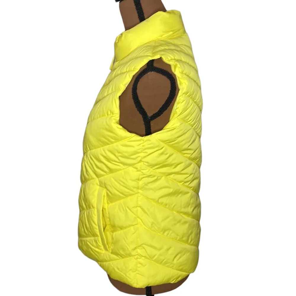 GAP warmest puffer neon yellow shooting star quilted winter vest size XS - Image 4