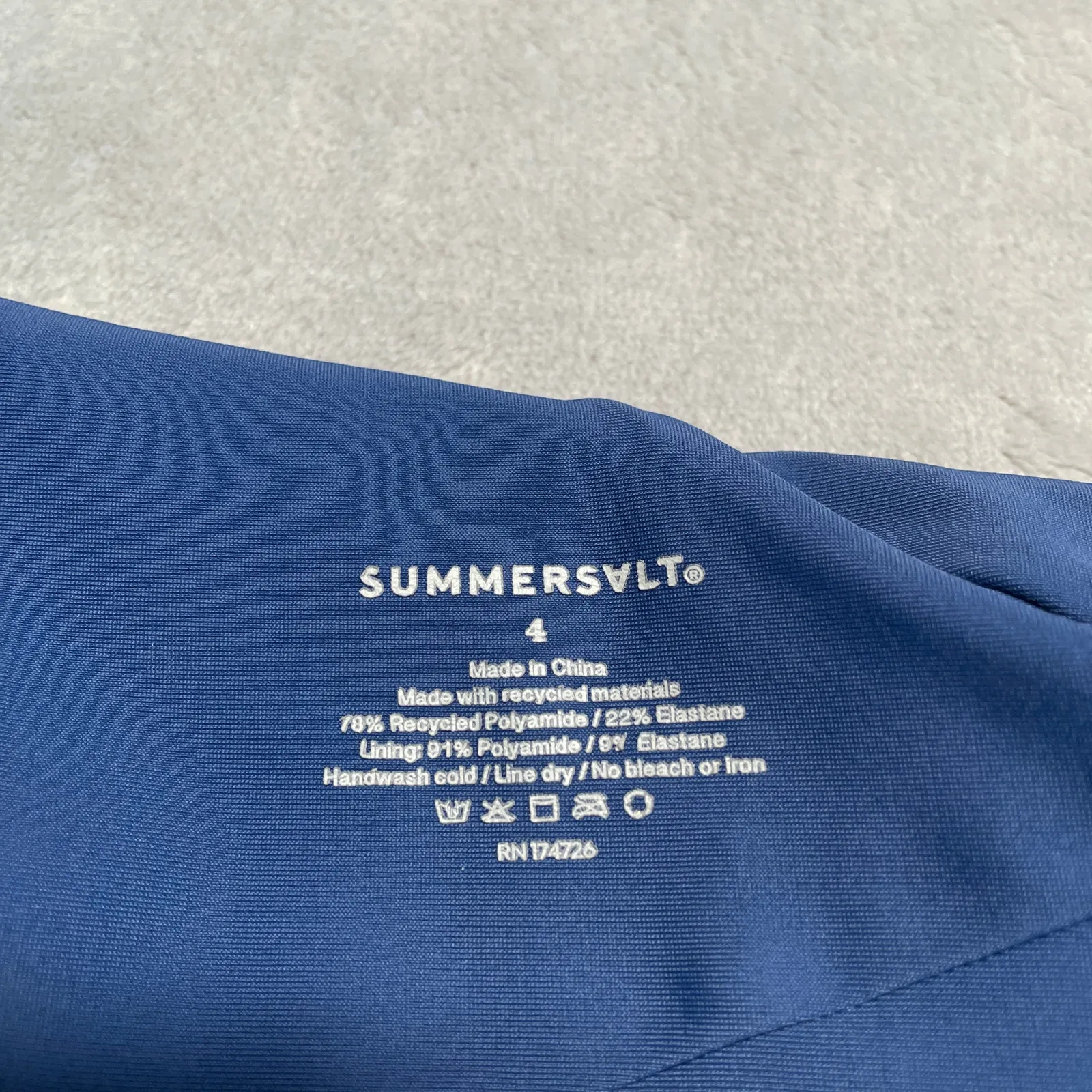 Summersalt Sidestroke One Piece Swimsuit Womens 4 Blue Colorblock Compression - Image 3