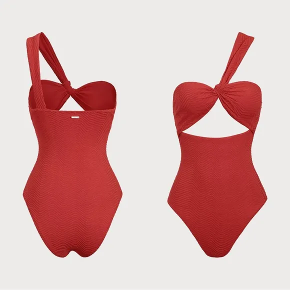 Berlook Red Textured One Shoulder One - Image 2