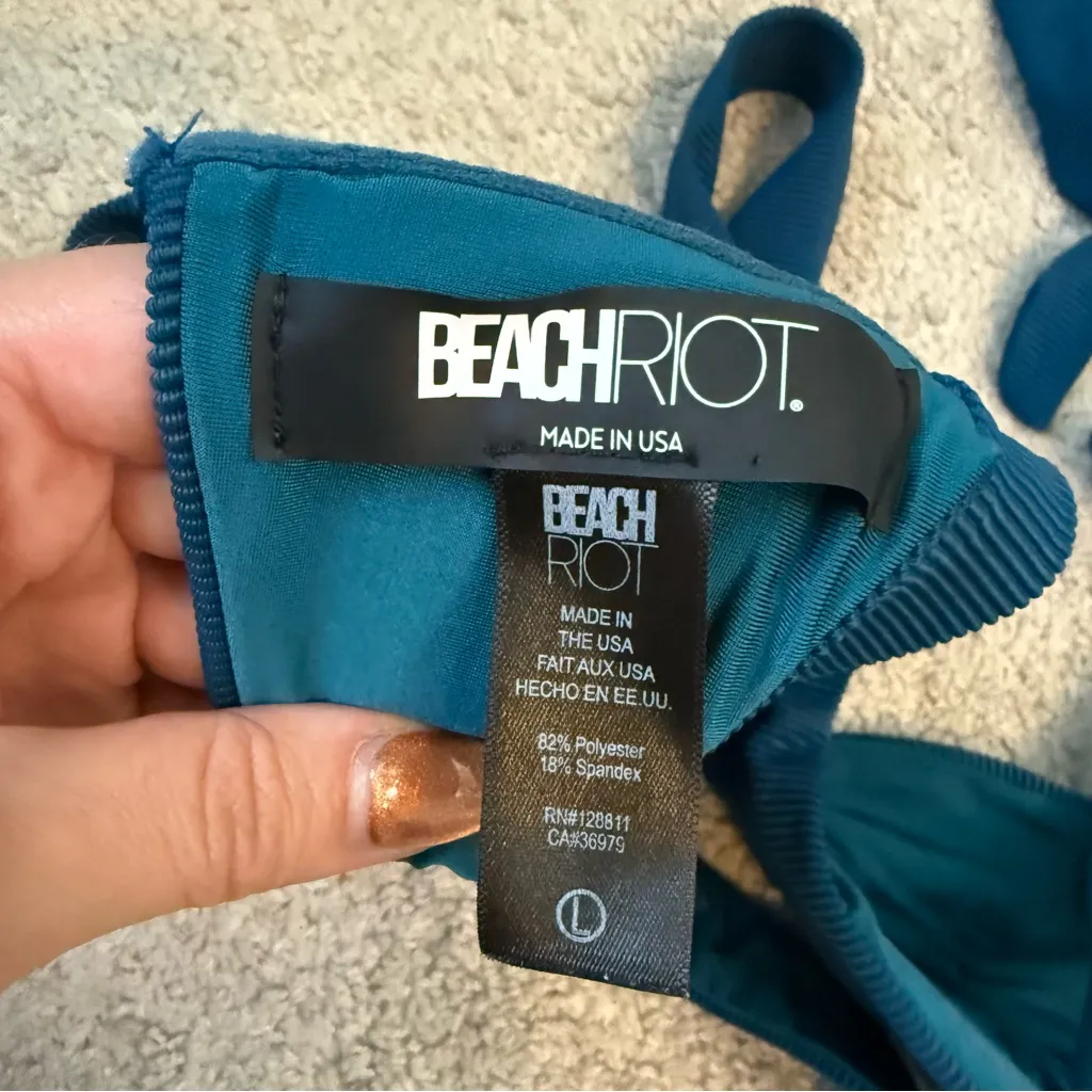 Beach Riot Blair Bikini Top Empathy Blue Teal L - Image 5