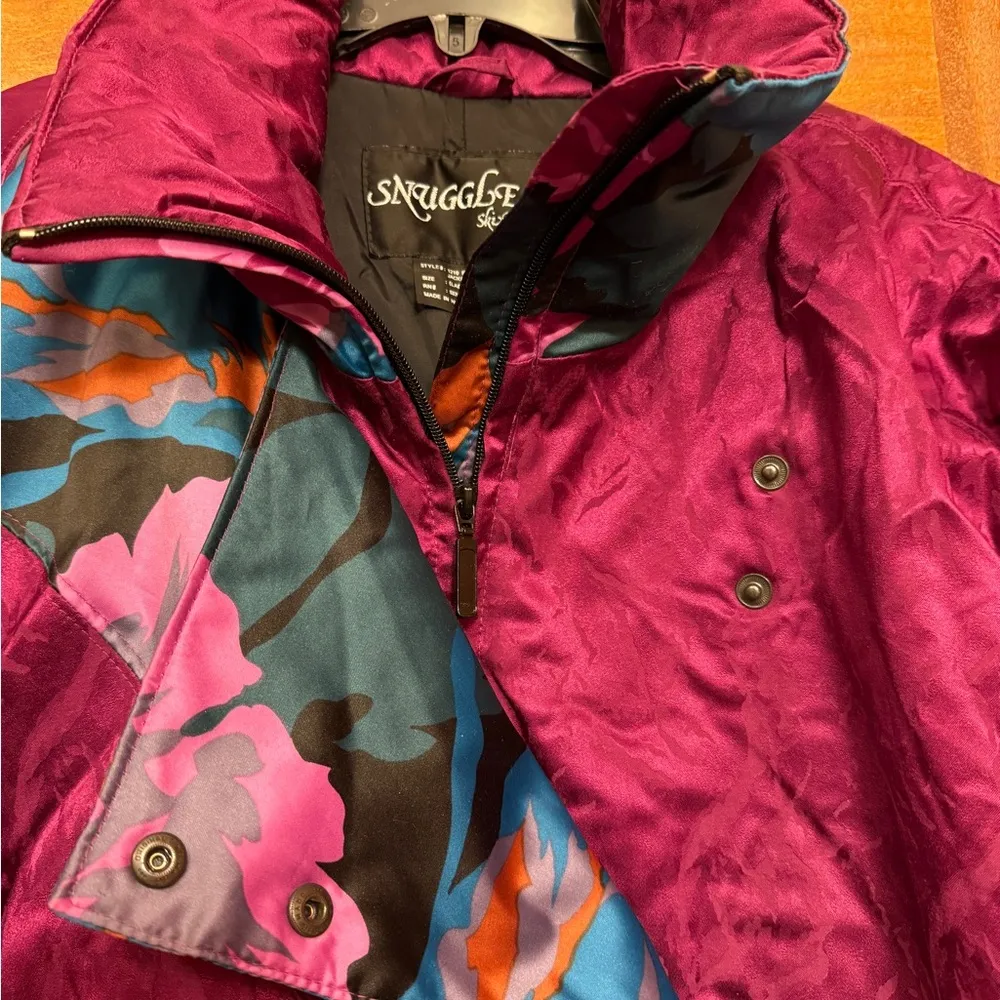 Snuggler Women Vintage Floral Renaissance Style Ski/Snowboard Jacket Pink Size M - Image 4
